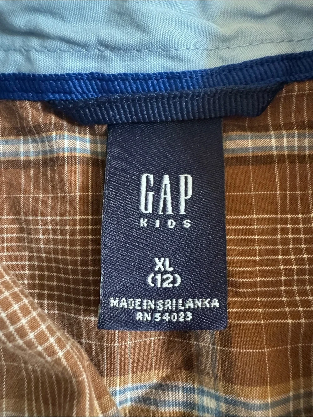 GAP Brown Plaid Button-Down Shirt